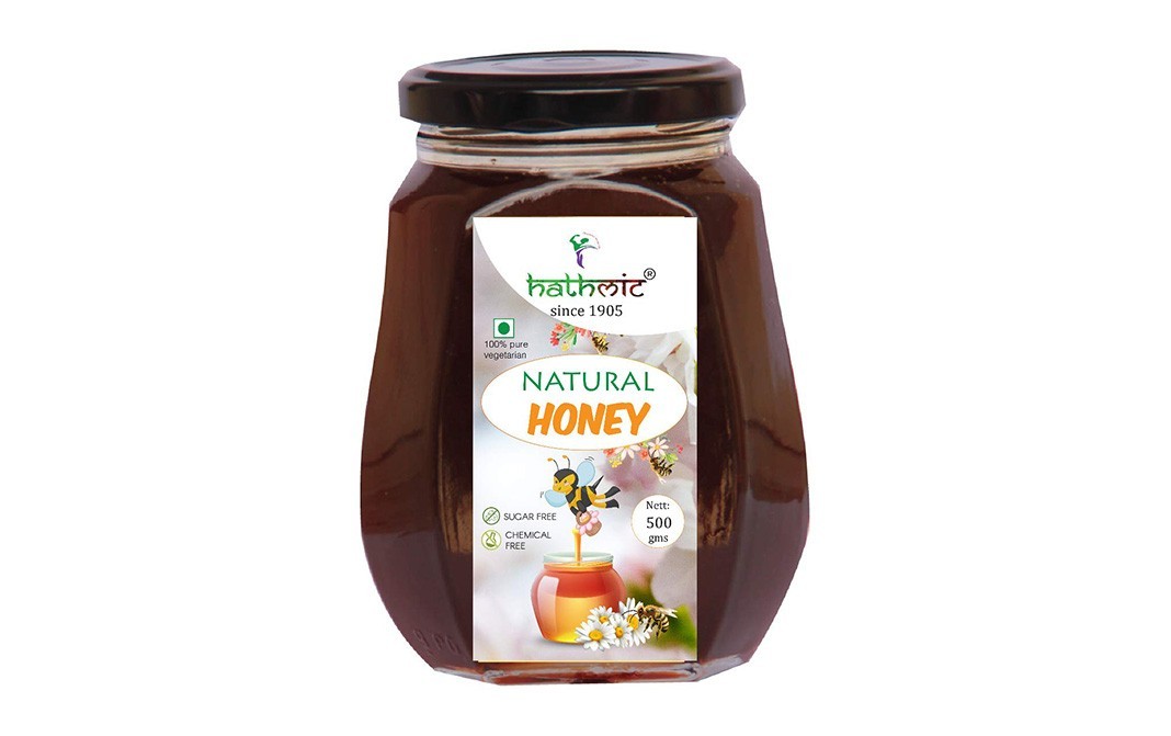 Hathmic Natural Honey    Glass Jar  500 grams